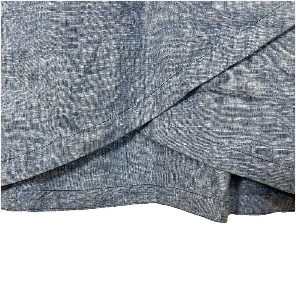 BB Dakota Linen Petal Back Cropped Tank Shell Blue Summer Tamala Jrs Large